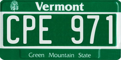 VT license plate CPE971
