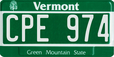 VT license plate CPE974
