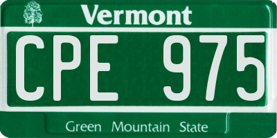 VT license plate CPE975