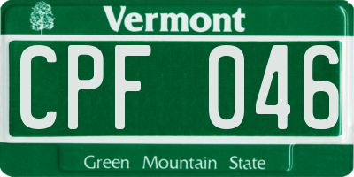 VT license plate CPF046