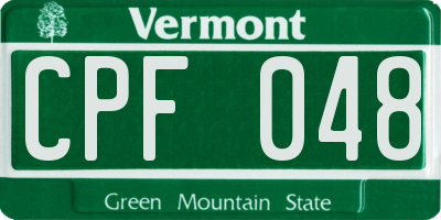 VT license plate CPF048