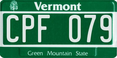 VT license plate CPF079