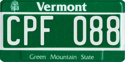 VT license plate CPF088