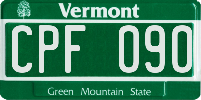 VT license plate CPF090
