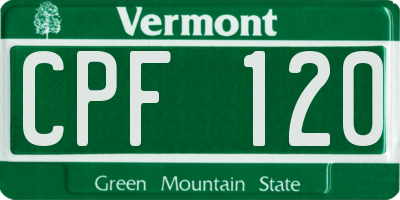 VT license plate CPF120