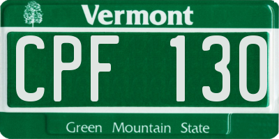 VT license plate CPF130