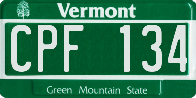 VT license plate CPF134