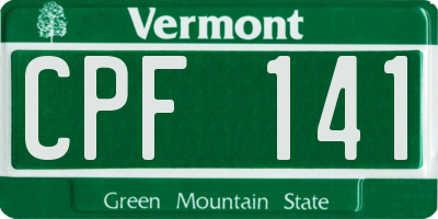 VT license plate CPF141