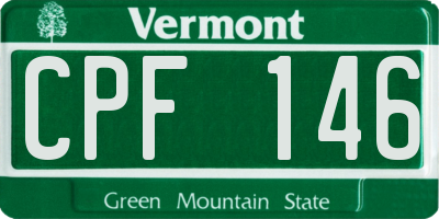VT license plate CPF146