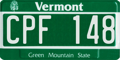 VT license plate CPF148
