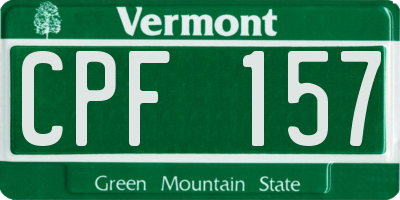 VT license plate CPF157