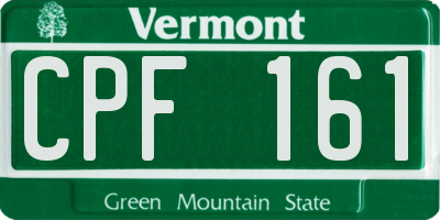 VT license plate CPF161