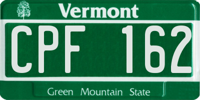 VT license plate CPF162