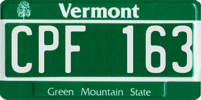 VT license plate CPF163