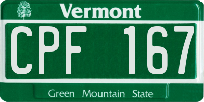 VT license plate CPF167