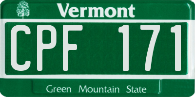 VT license plate CPF171