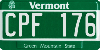VT license plate CPF176