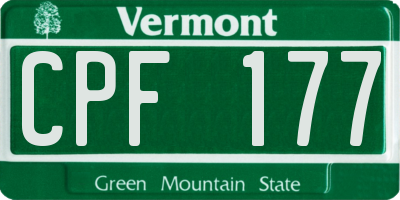 VT license plate CPF177