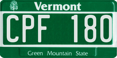 VT license plate CPF180