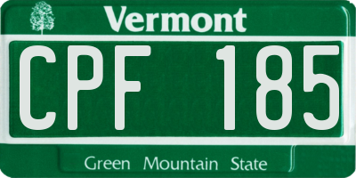 VT license plate CPF185