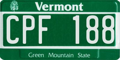 VT license plate CPF188