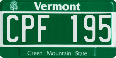 VT license plate CPF195