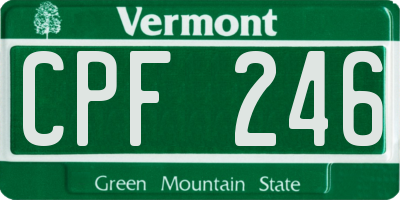 VT license plate CPF246