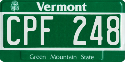 VT license plate CPF248