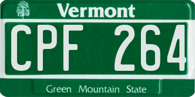 VT license plate CPF264