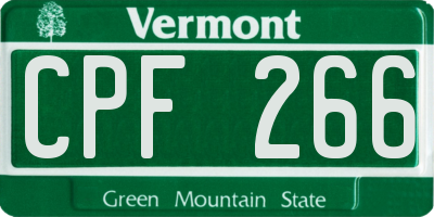 VT license plate CPF266