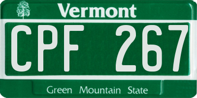 VT license plate CPF267