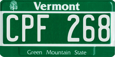 VT license plate CPF268