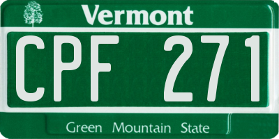 VT license plate CPF271