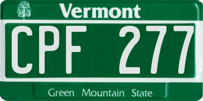 VT license plate CPF277