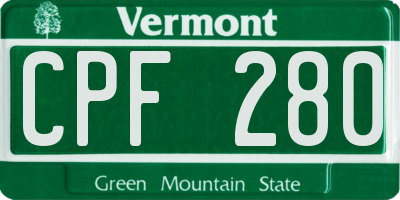 VT license plate CPF280