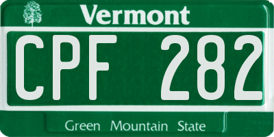 VT license plate CPF282