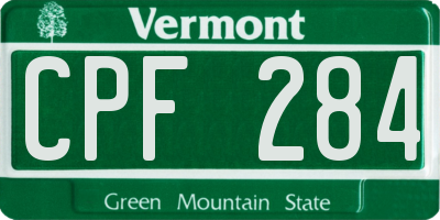 VT license plate CPF284