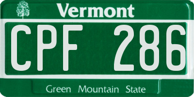 VT license plate CPF286