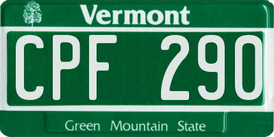 VT license plate CPF290