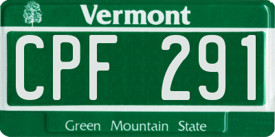 VT license plate CPF291