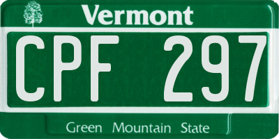 VT license plate CPF297