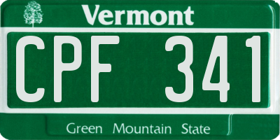 VT license plate CPF341