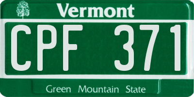 VT license plate CPF371
