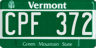 VT license plate CPF372
