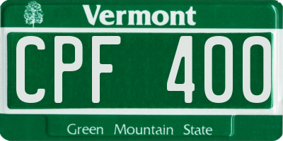 VT license plate CPF400