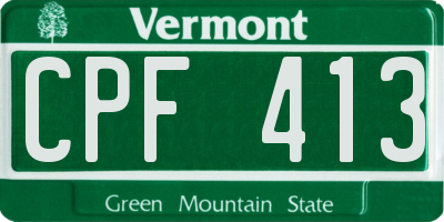 VT license plate CPF413