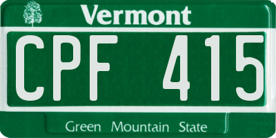 VT license plate CPF415