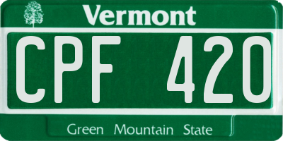 VT license plate CPF420