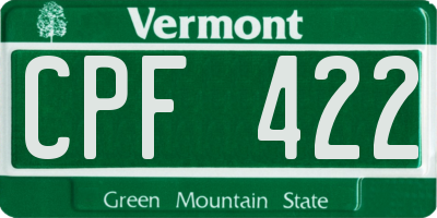 VT license plate CPF422