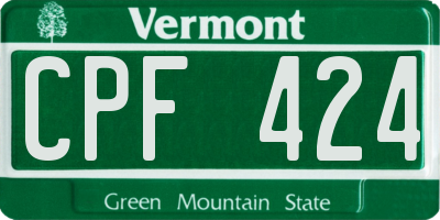 VT license plate CPF424